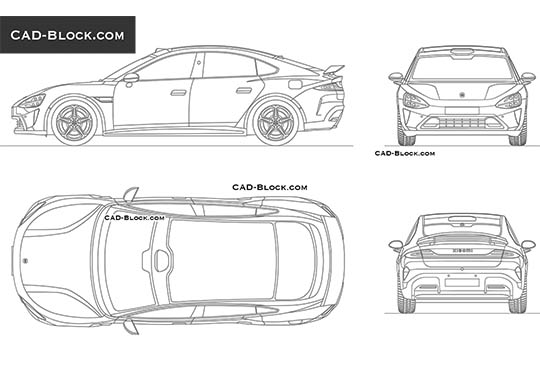 Xiaomi SU7 - vector image Xiaomi SU7 - download vector illustration