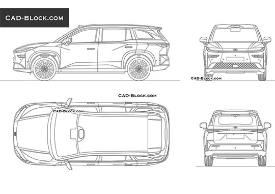 Toyota bZ3X (2026) - vector image Toyota bZ3X (2026) - download vector illustration
