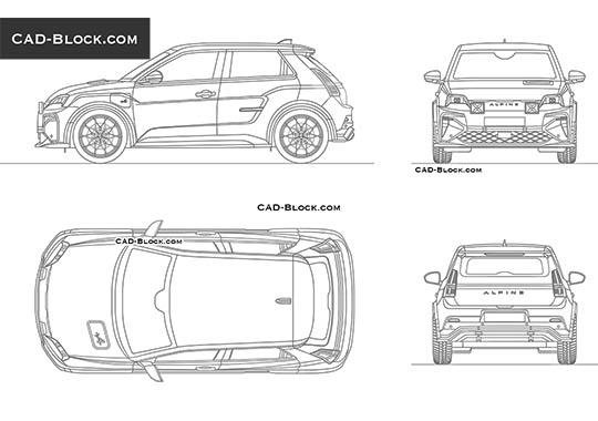 Renault Alpine A290 GTS - vector image Renault Alpine A290 GTS - download vector illustration