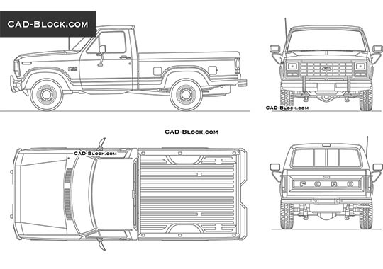 Ford F-150 XLT Lariat (1986) - vector image Ford F-150 XLT Lariat (1986) - download vector illustration