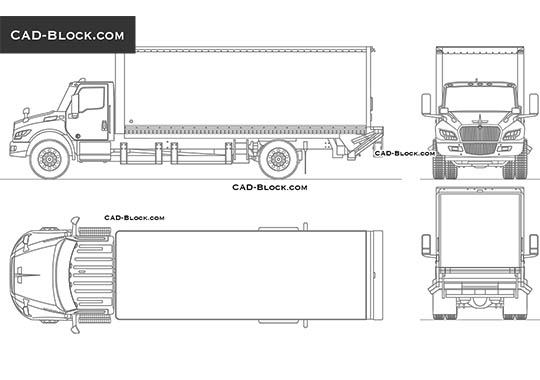 International MV eMV Box Truck - vector image International MV eMV Box Truck - download vector illustration