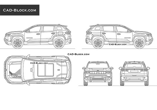 Jeep Compass Overland (2026) - vector image Jeep Compass Overland (2026) - download vector illustration
