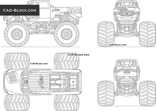 Monster Truck Pastrana - vector image Monster Truck Pastrana - download vector illustration