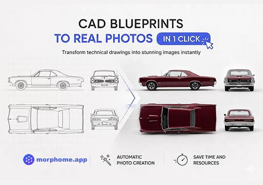 CAD Blueprint to Render - vector image CAD Blueprint to Render - download vector illustration