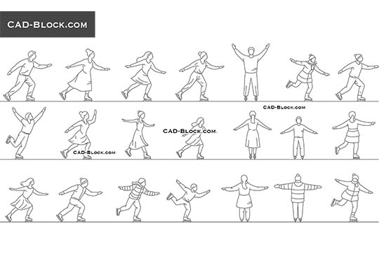 Ice Skaters - vector image Ice Skaters - download vector illustration