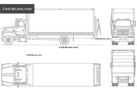 Ford LN8000 Box Truck (1995) - vector image Ford LN8000 Box Truck (1995) - download vector illustration