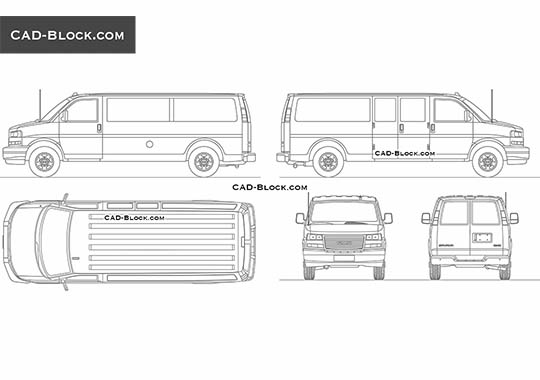 GMC Savana Cargo 3500 Extended Van - vector image GMC Savana Cargo 3500 Extended Van - download vector illustration